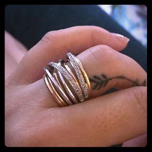 SOLD! 14k tri color multi band ring